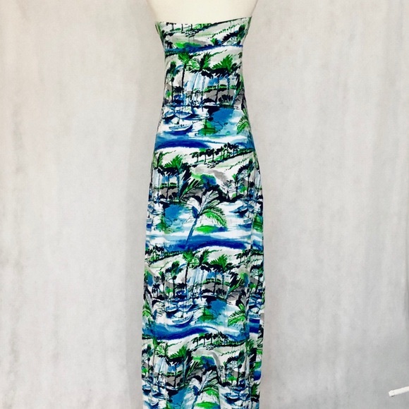 Tommy Bahama Strapless Tropical Print Maxi Dress - Picture 6 of 8